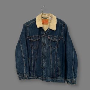 Levis Sherpa Trucker Jacket (dark denim)